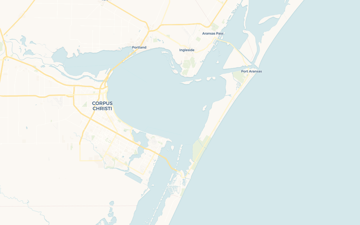 Map of the Corpus Christi area